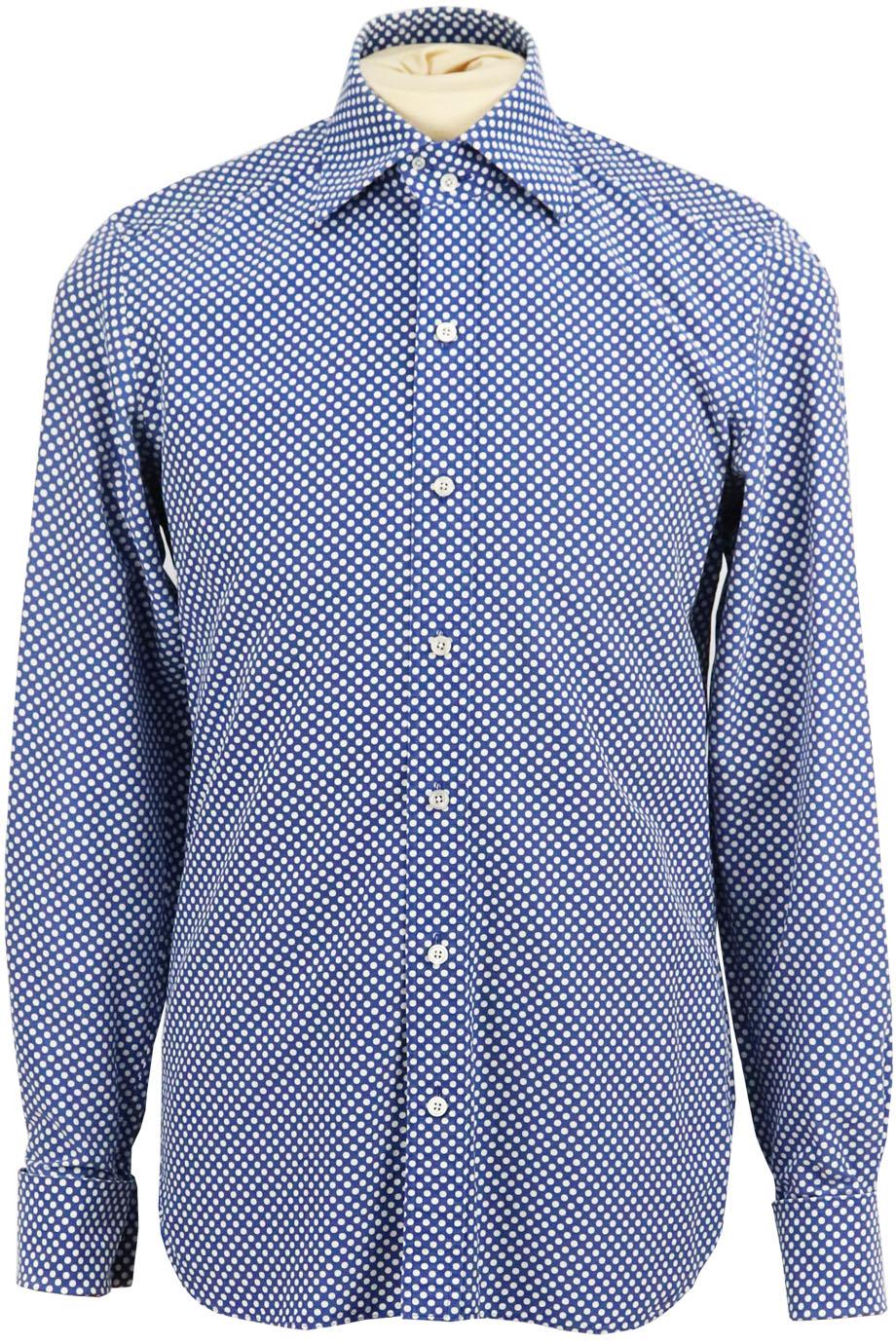MEN'S PRINTED COTTON AND SILK BLEND SHIRT