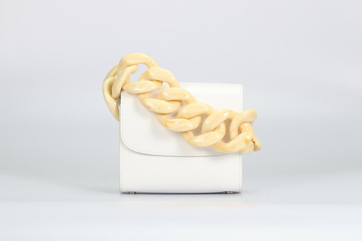 MARQUES ALMEDIA CHAIN DETAILED LEATHER TOTE BAG