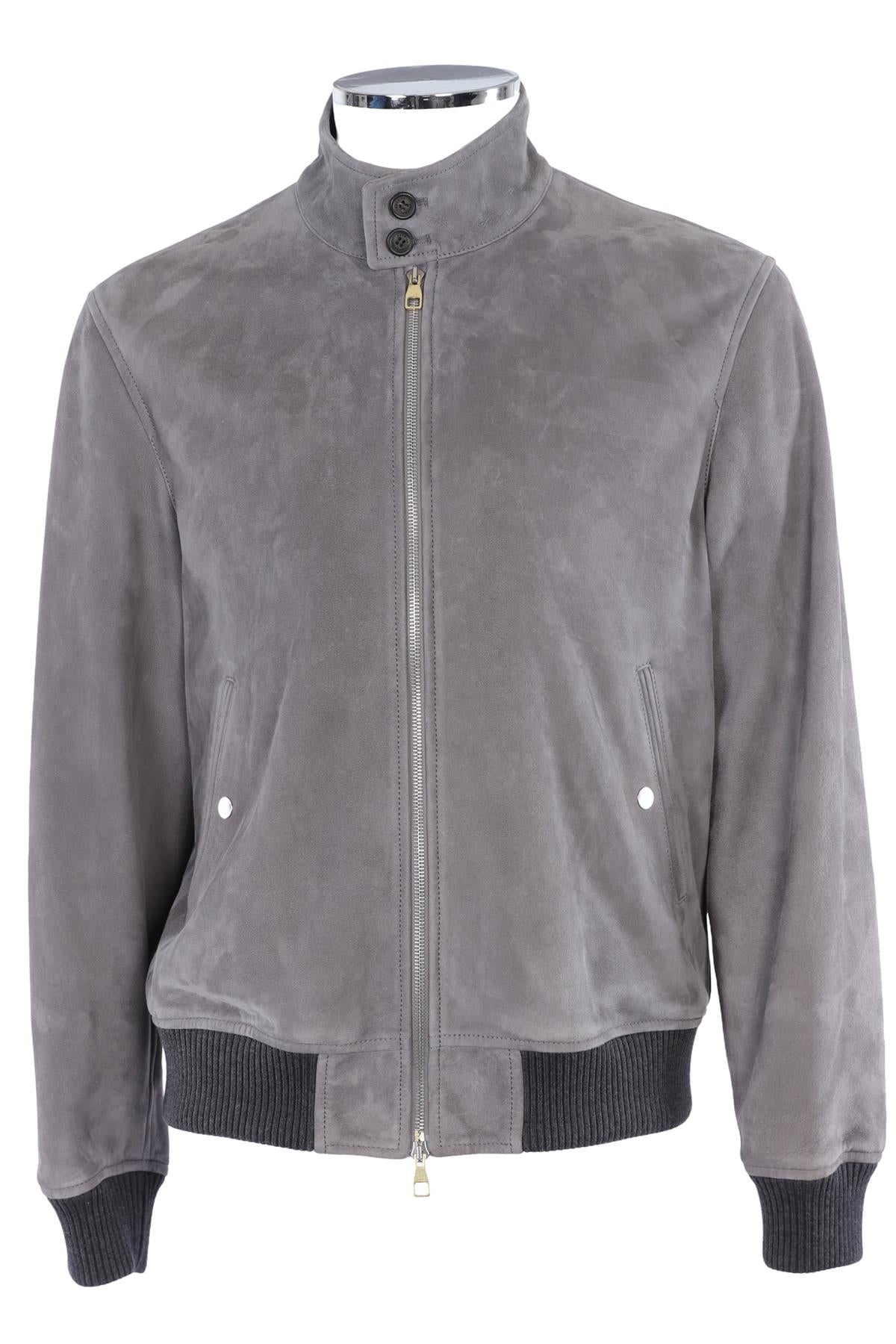 DUNHILL GREY MEN'S SUEDE JACKET MEDIUM