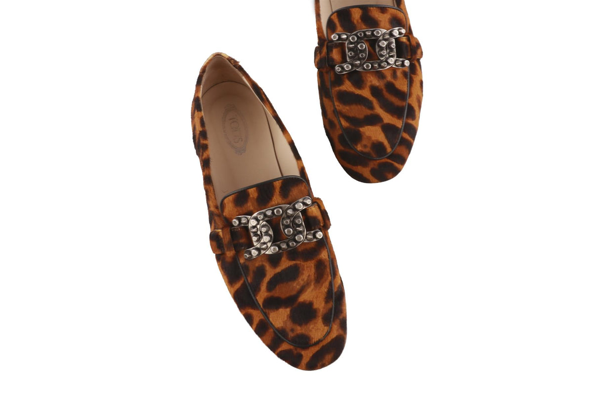 TOD'S BROWN CALF HAIR LOAFERS EU 39 UK 6 US 9