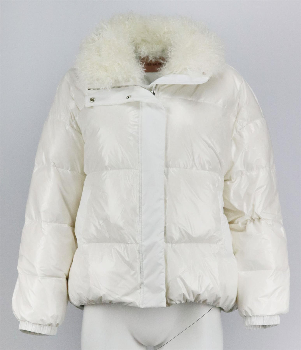 YVES SALOMON SHEARLING TRIMMED QUILTED DOWN JACKET FR 40 UK 12