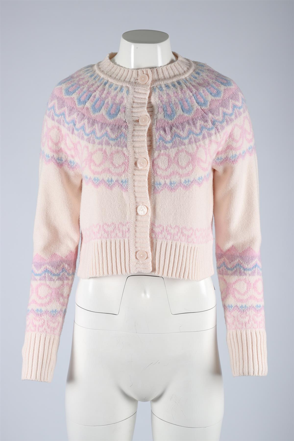 LOVESHACKFANCY MULTI WOOL CARDIGAN SMALL