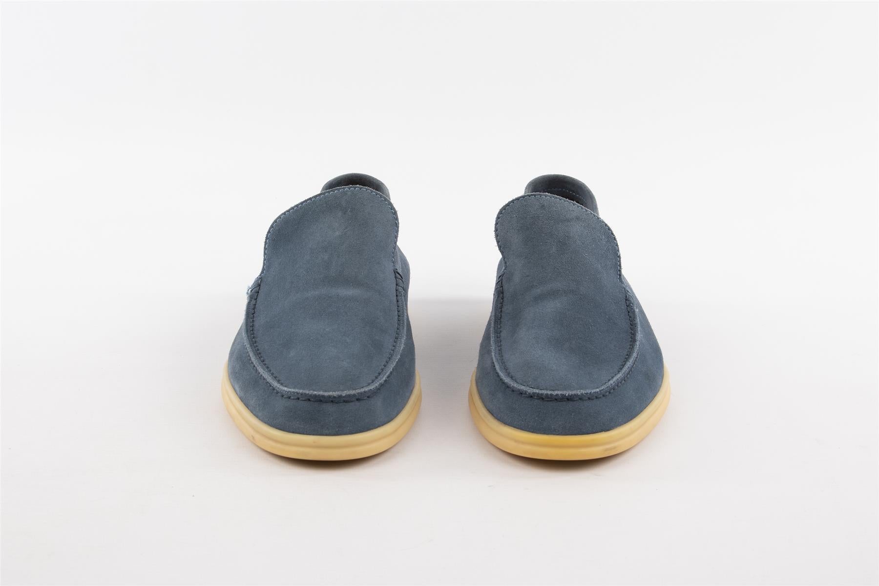 LORO PIANA BLUE MEN'S SUMMER WALK SUEDE LOAFERS EU 42 UK 8 US 9