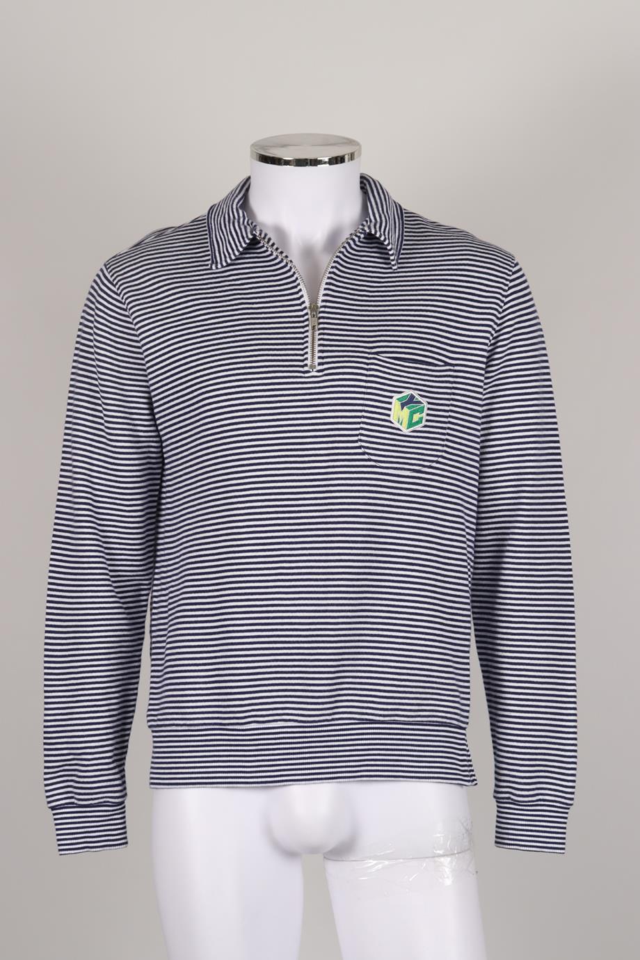 YMC MEN'S STRIPED COTTON SWEATSHIRT SMALL