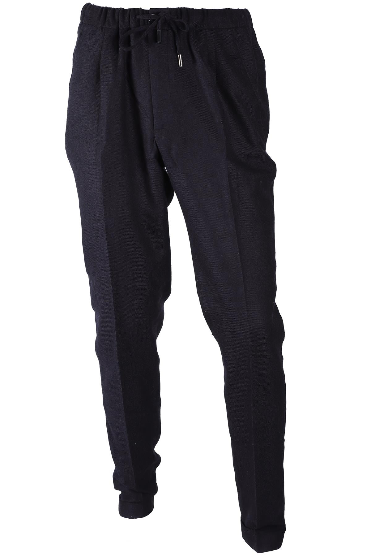 THOM SWEENEY NAVY MEN'S WOOL STRAIGHT LEG PANTS IT 52 UK/US 36
