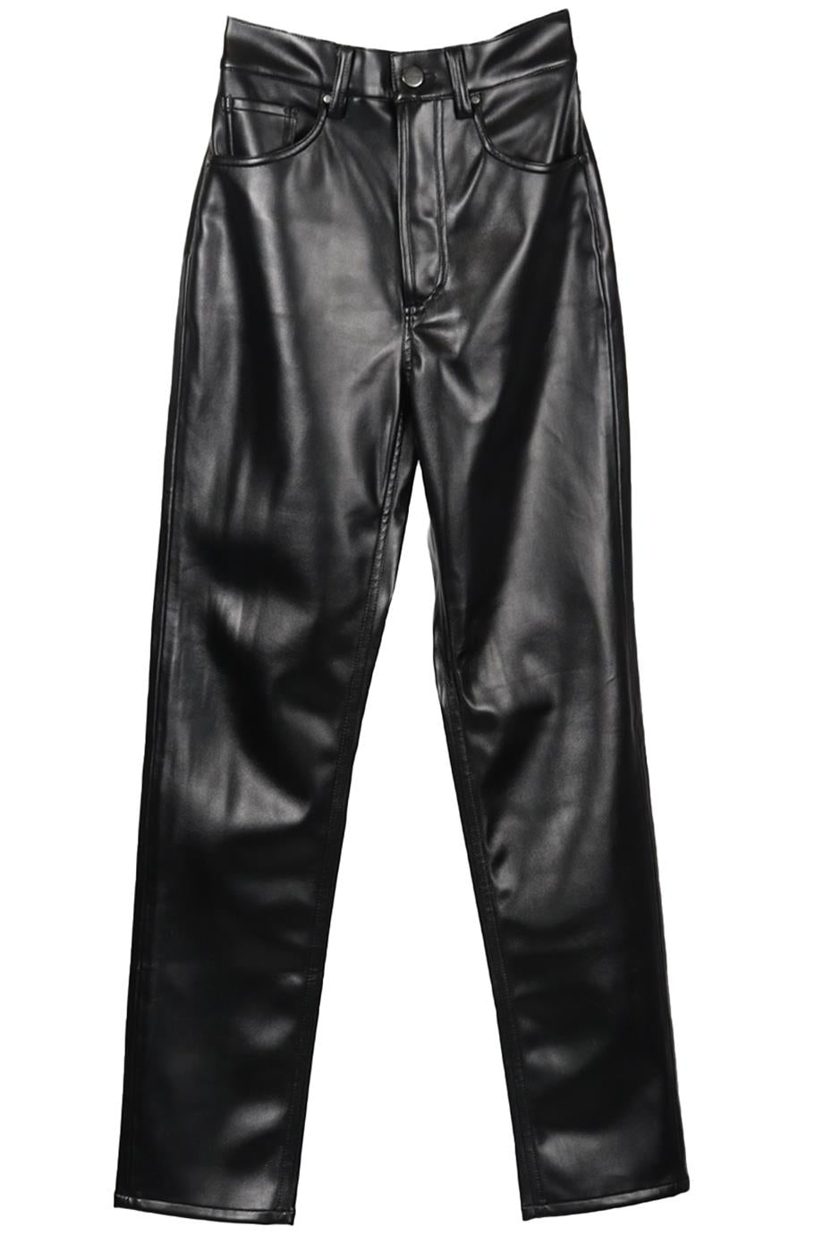 ANINE BING FAUX LEATHER STRAIGHT LEG PANTS FR 32 UK 4
