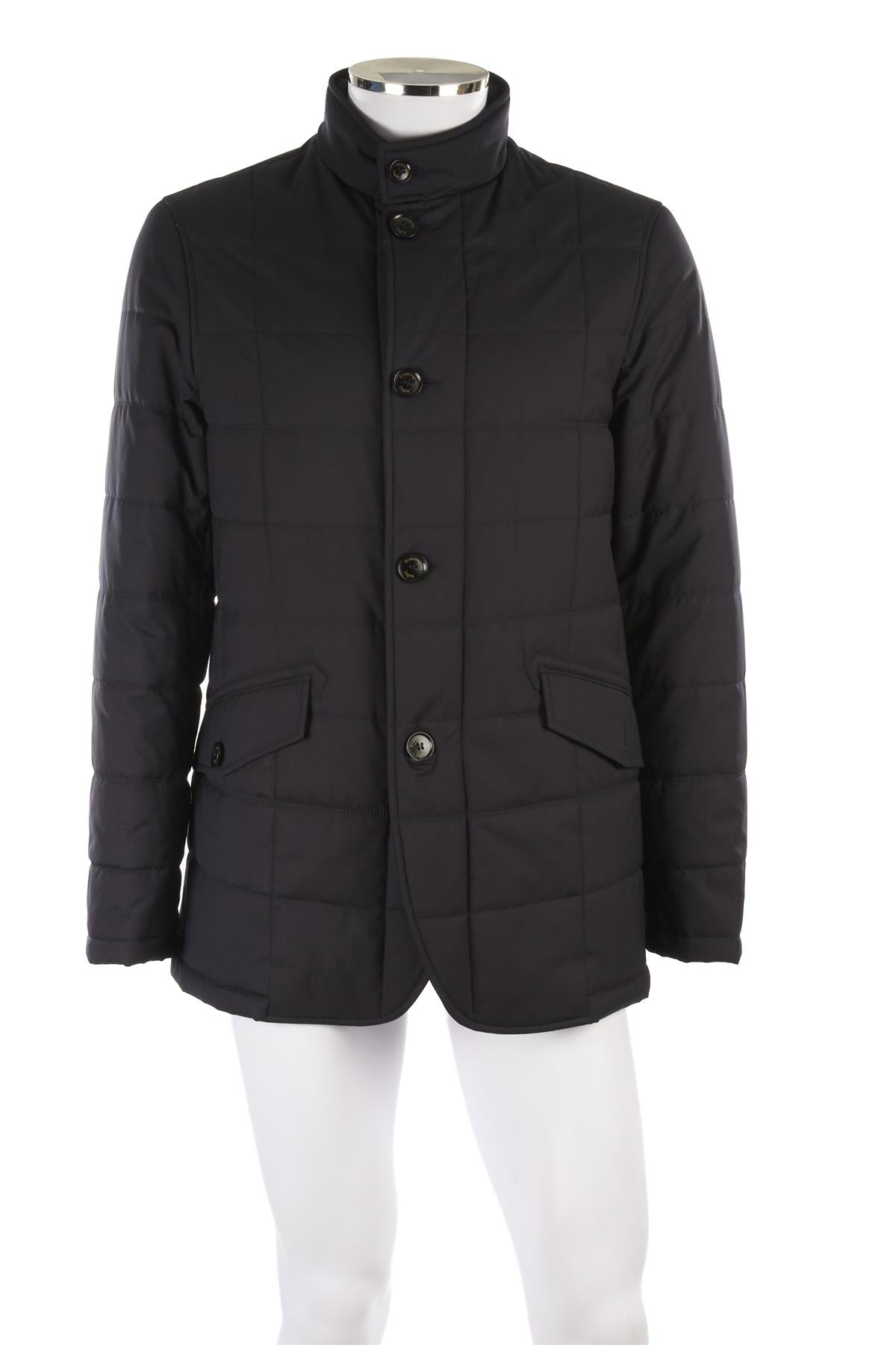 ERMENEGILDO ZEGNA NAVY MEN'S PADDED WOOL JACKET US/UK 42 FR 52 IT 52