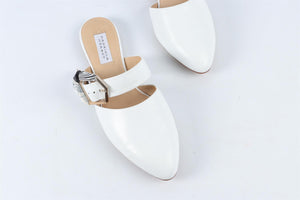 GABRIELA HEARST WHITE LEATHER MULES EU 38 UK 5 US 8