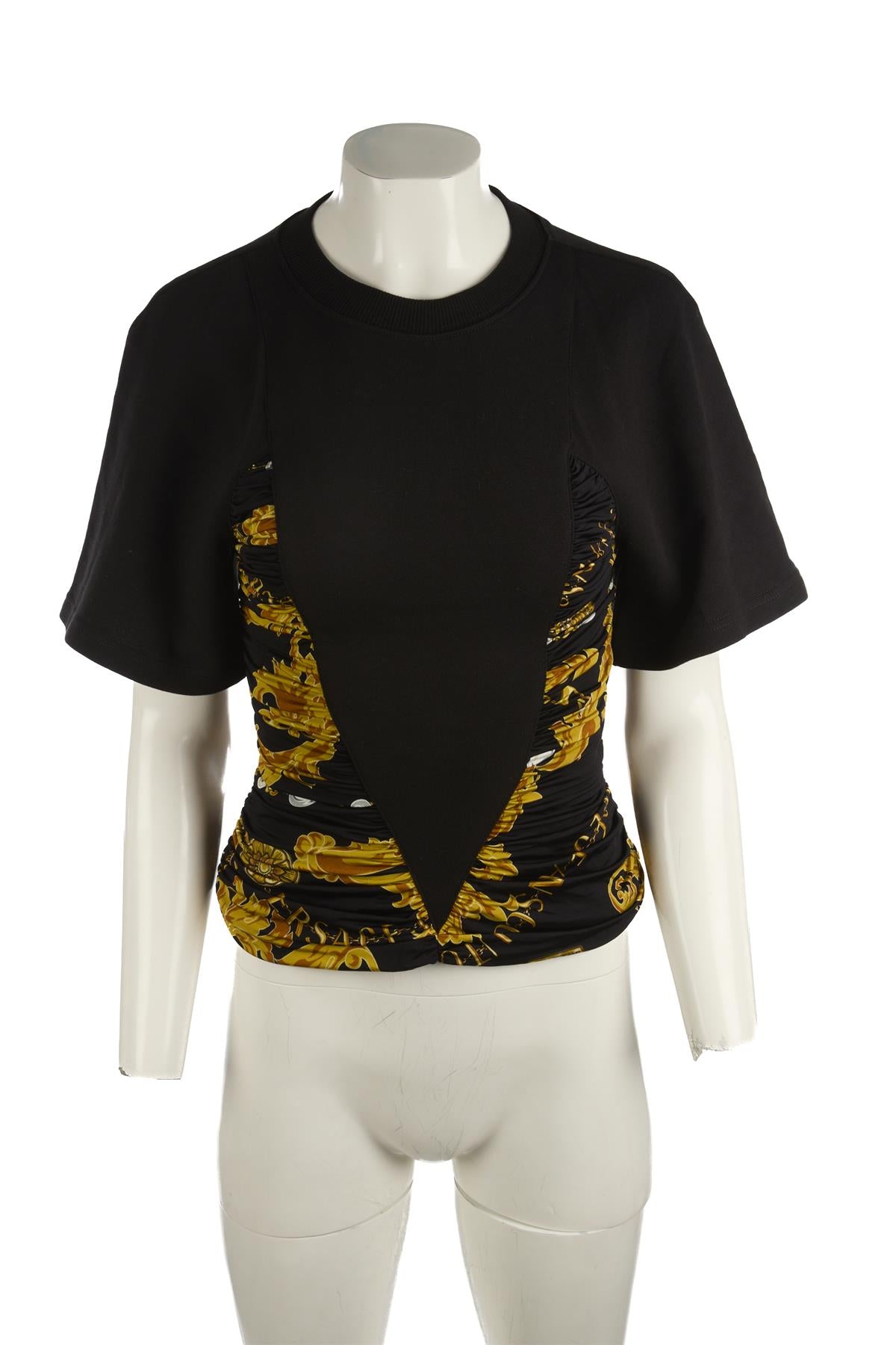 VERSACE JEANS COUTURE BLACK COTTON TOP MEDIUM