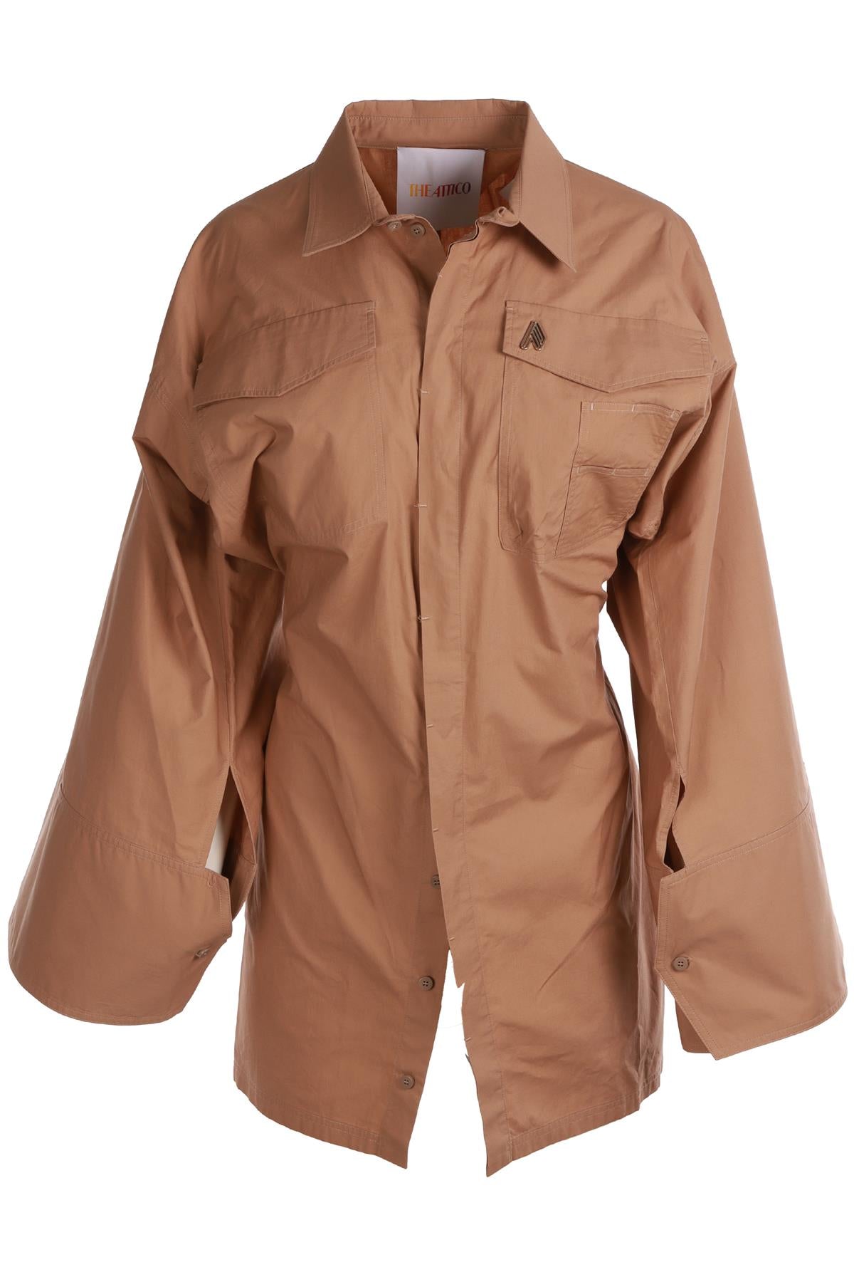 THE ATTICO BEIGE COTTON MINI DRESS XSMALL