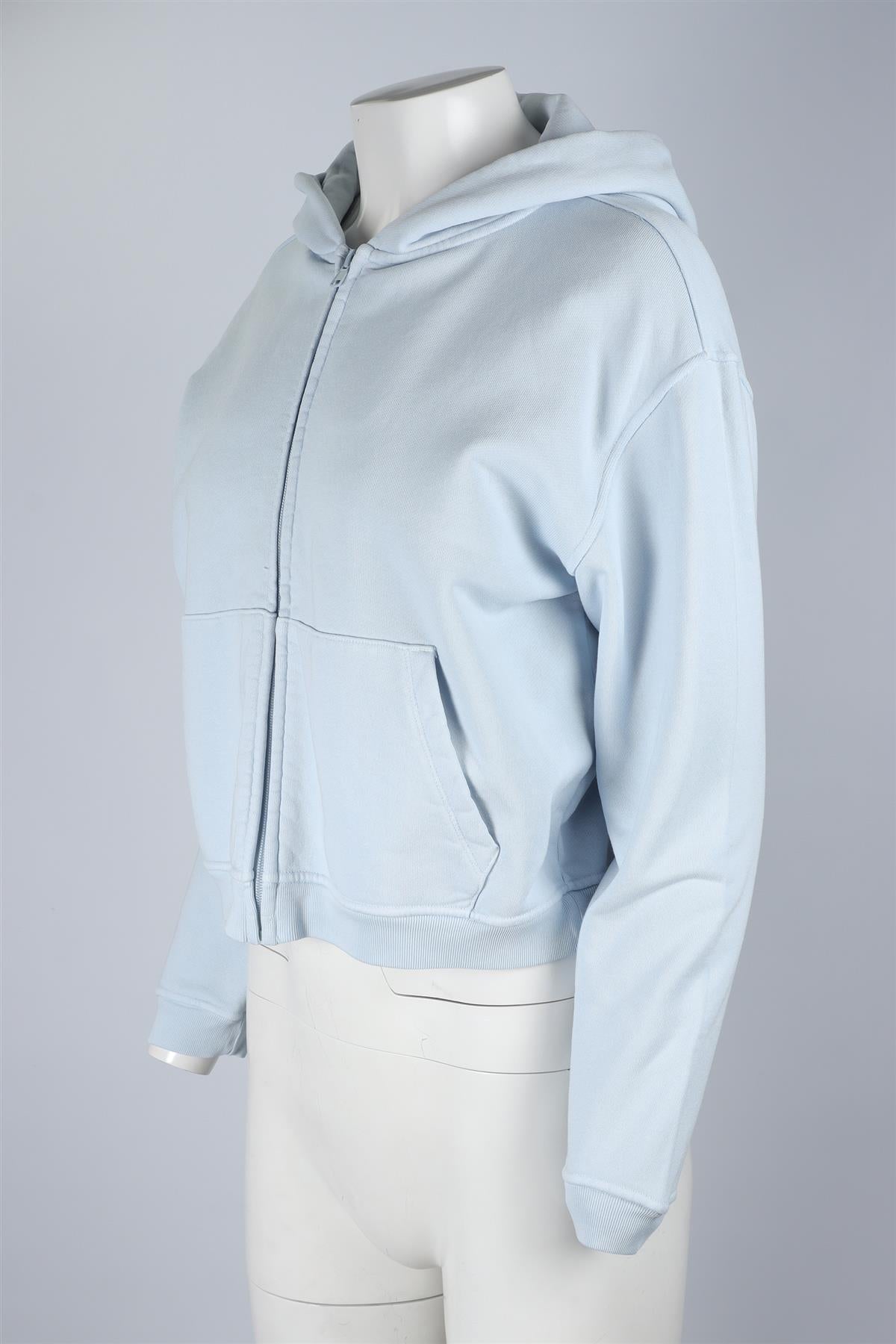 SKIMS BLUE COTTON HOODIE MEDIUM