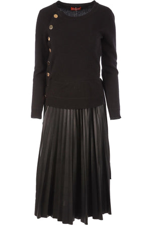 ALTUZARRA BLACK CASHMERE MIDI DRESS FR 36 UK 8