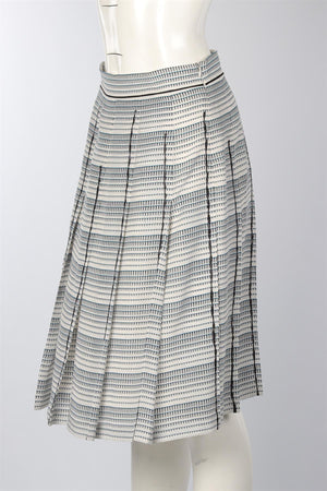 BOTTEGA VENETA BLUE SILK MIDI SKIRT IT 48 UK 16