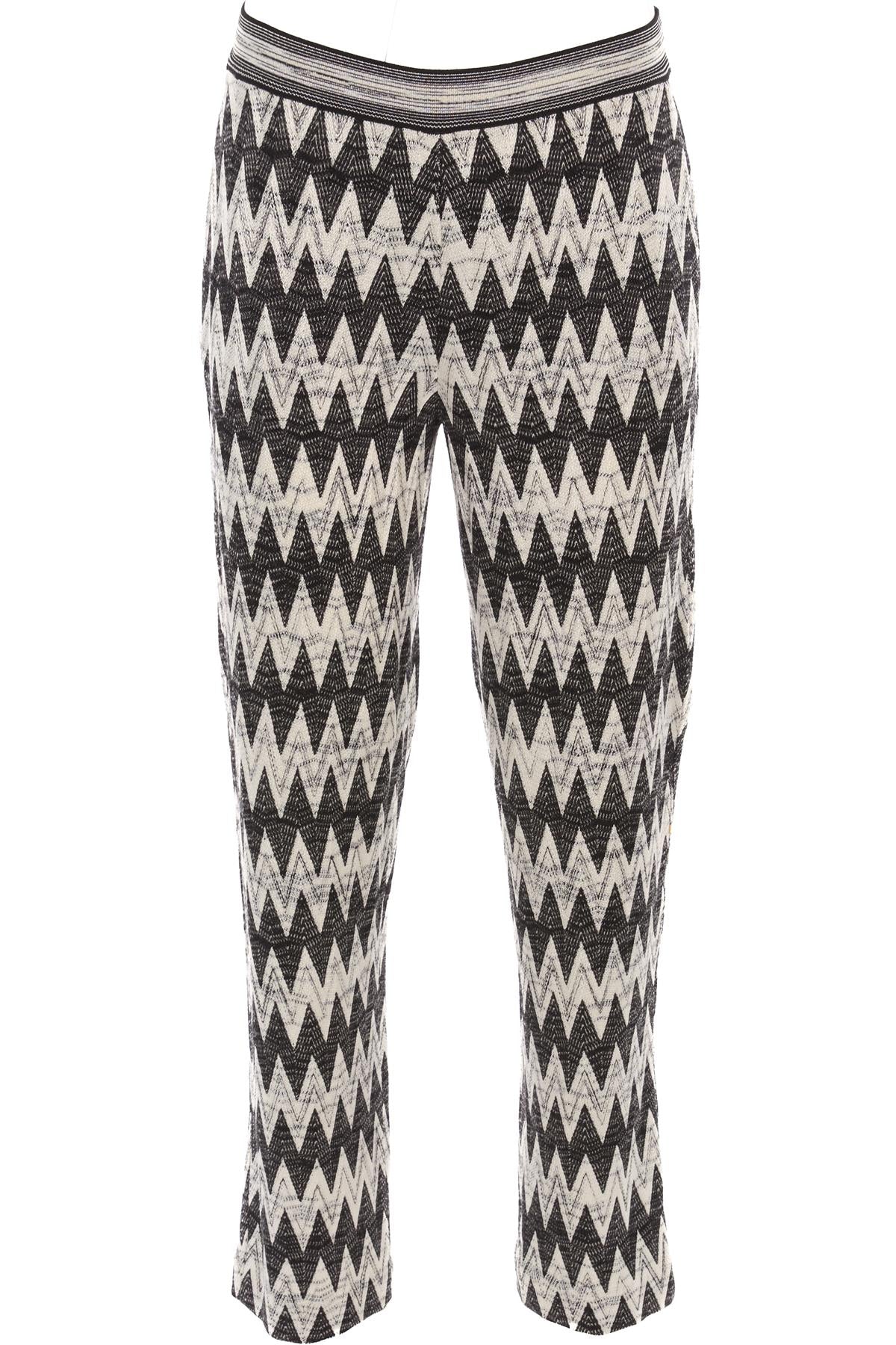 MISSONI BLACK KNIT STRAIGHT LEG PANTS IT 44 UK 12