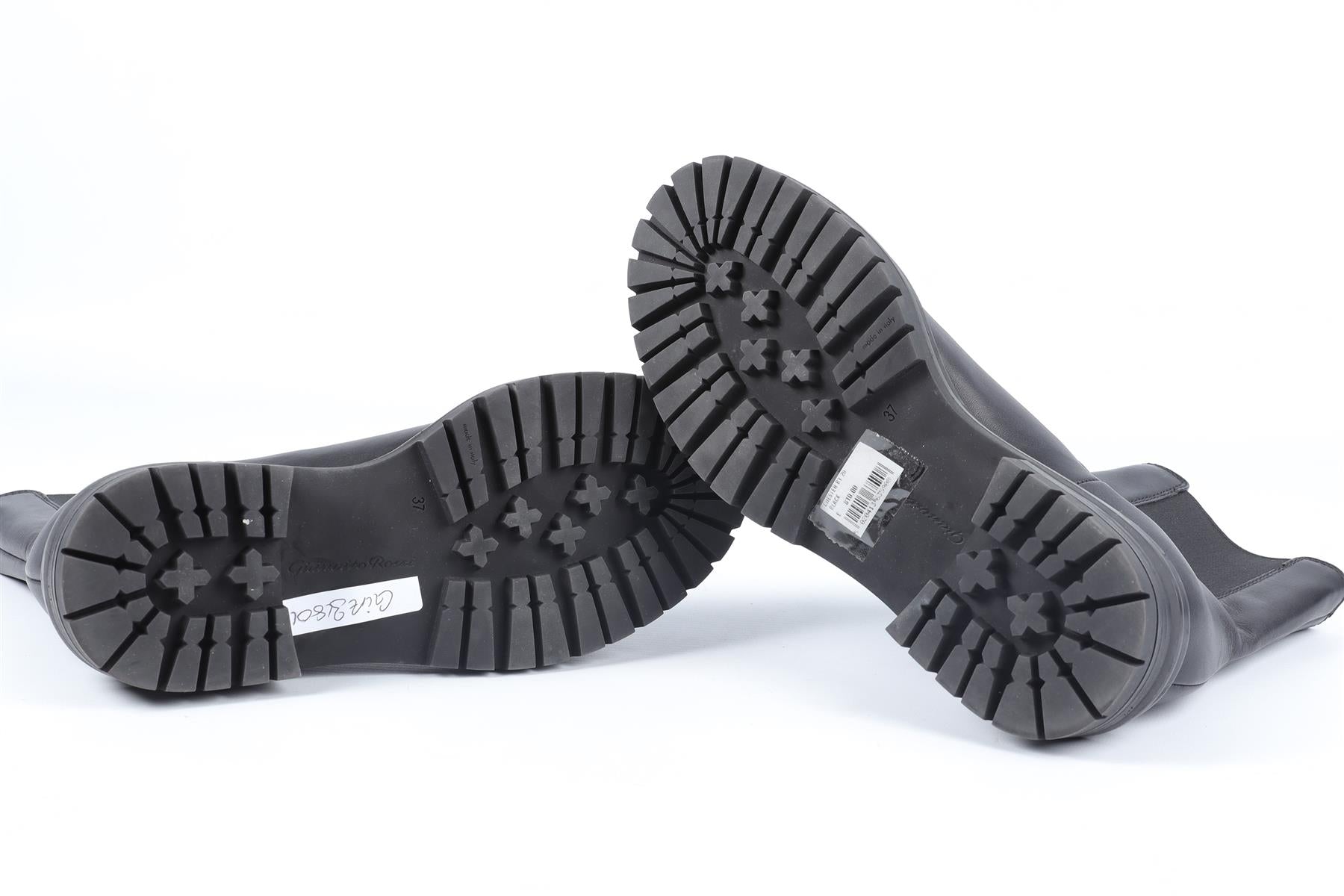 GIANVITO ROSSI BLACK LEATHER ANKLE BOOTS EU 37 UK 4 US 7