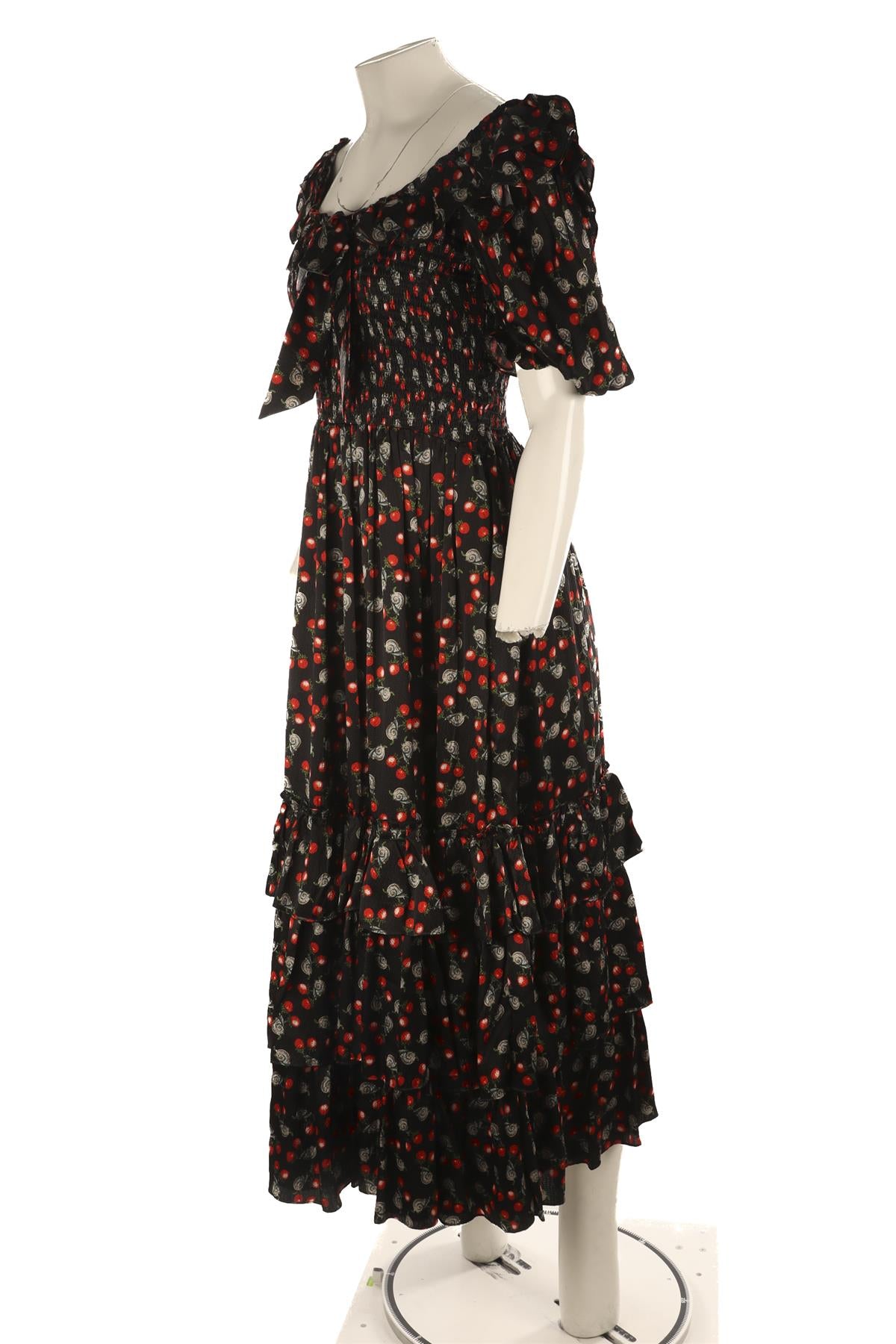 MUZUNGU SISTERS BLACK SILK MAXI DRESS SMALL