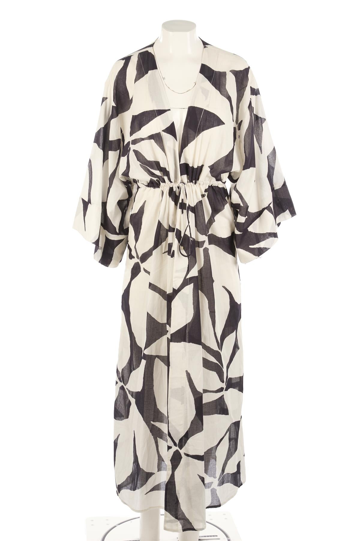 VIX PAULA HERMANNY BLACK COTTON KAFTAN MEDIUM