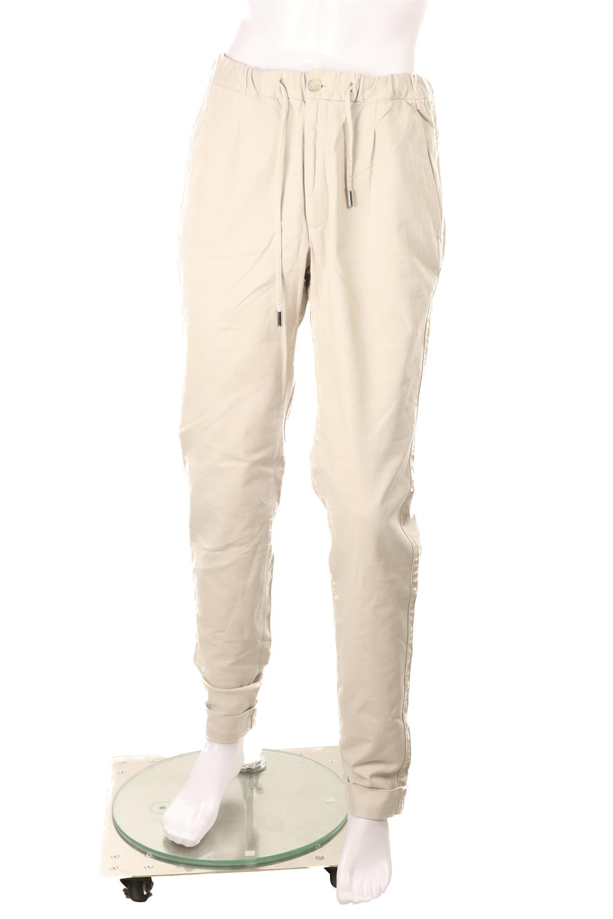 THOM SWEENEY ECRU MEN'S COTTON STRAIGHT LEG PANTS IT 50 UK/US 34