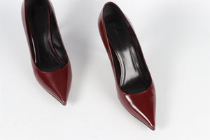 CELINE BURGUNDY LEATHER PUMPS EU 38.5 UK 5.5 US 8.5