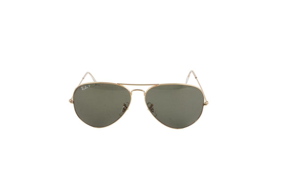 RAY BAN BLACK PILOT FRAME METAL SUNGLASSES