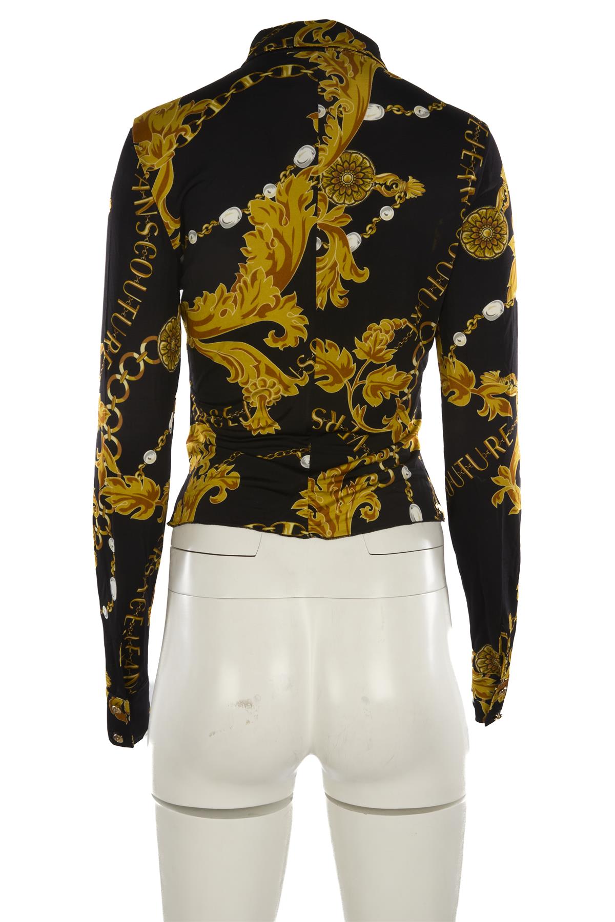 VERSACE JEANS COUTURE BLACK JERSEY SHIRT IT 42 UK 10