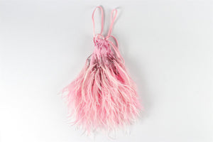 THE ATTICO PINK FEATHER SHOULDER BAG