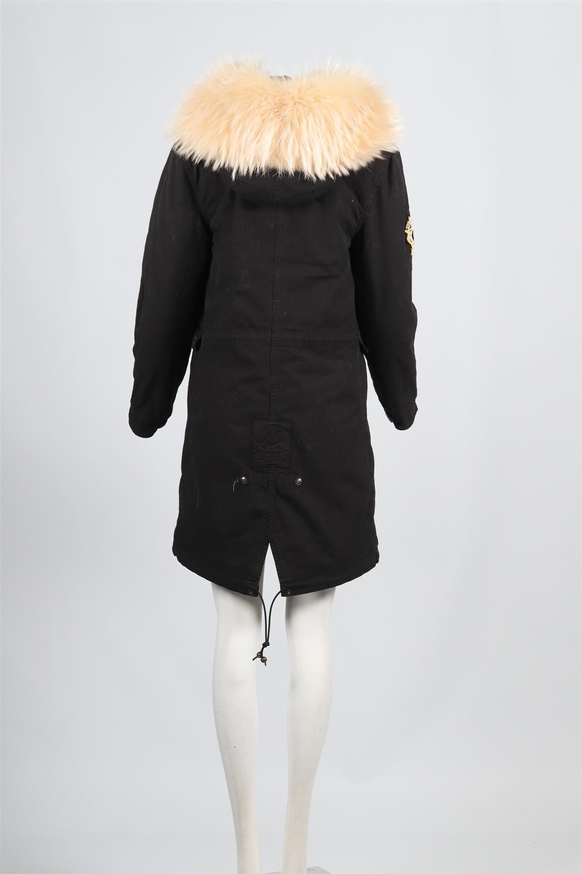 MR & MRS ITALY FOX FUR AND CANVAS COAT XXSMALL