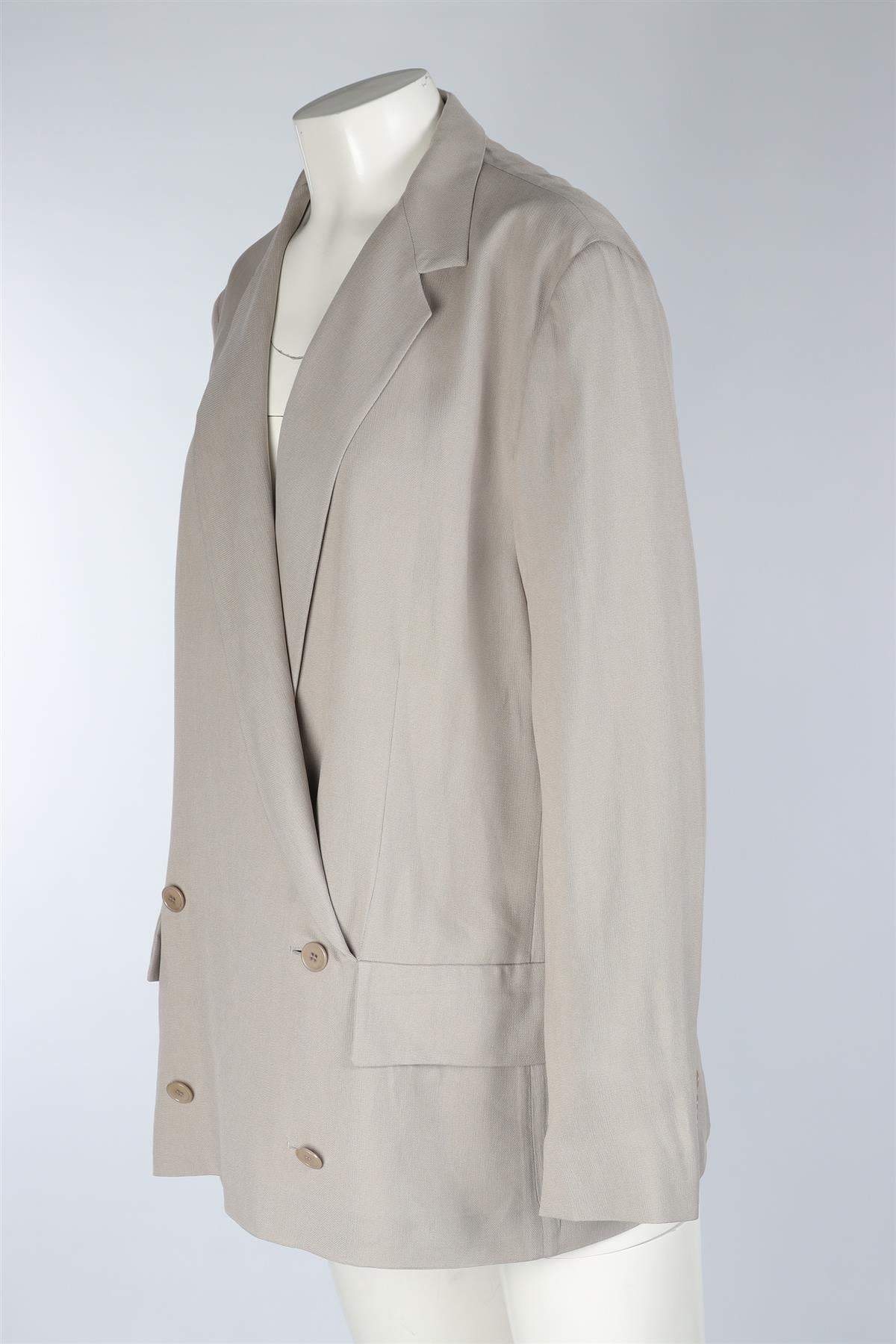 BOTTEGA VENETA GREY SILK TOP IT 46 UK 14