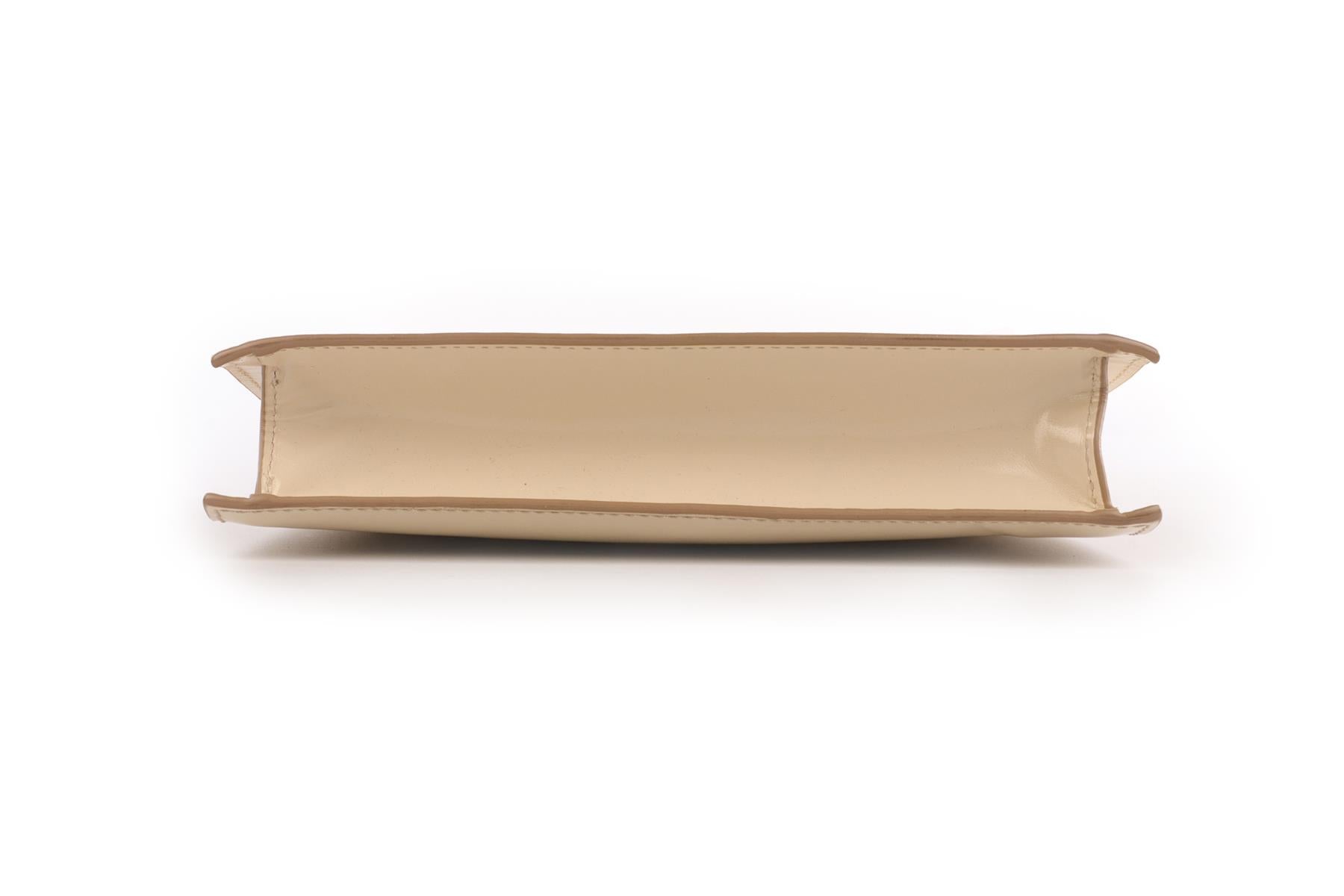 MÉTIER CREAM STOWAWAY PATENT LEATHER SHOULDER BAG