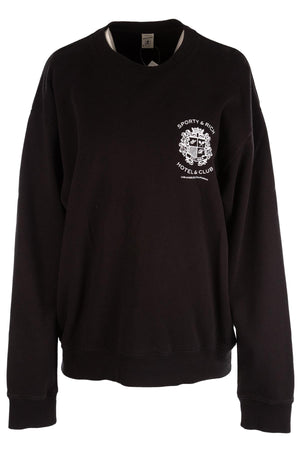 SPORTY & RICH BLACK COTTON SWEATSHIRT MEDIUM
