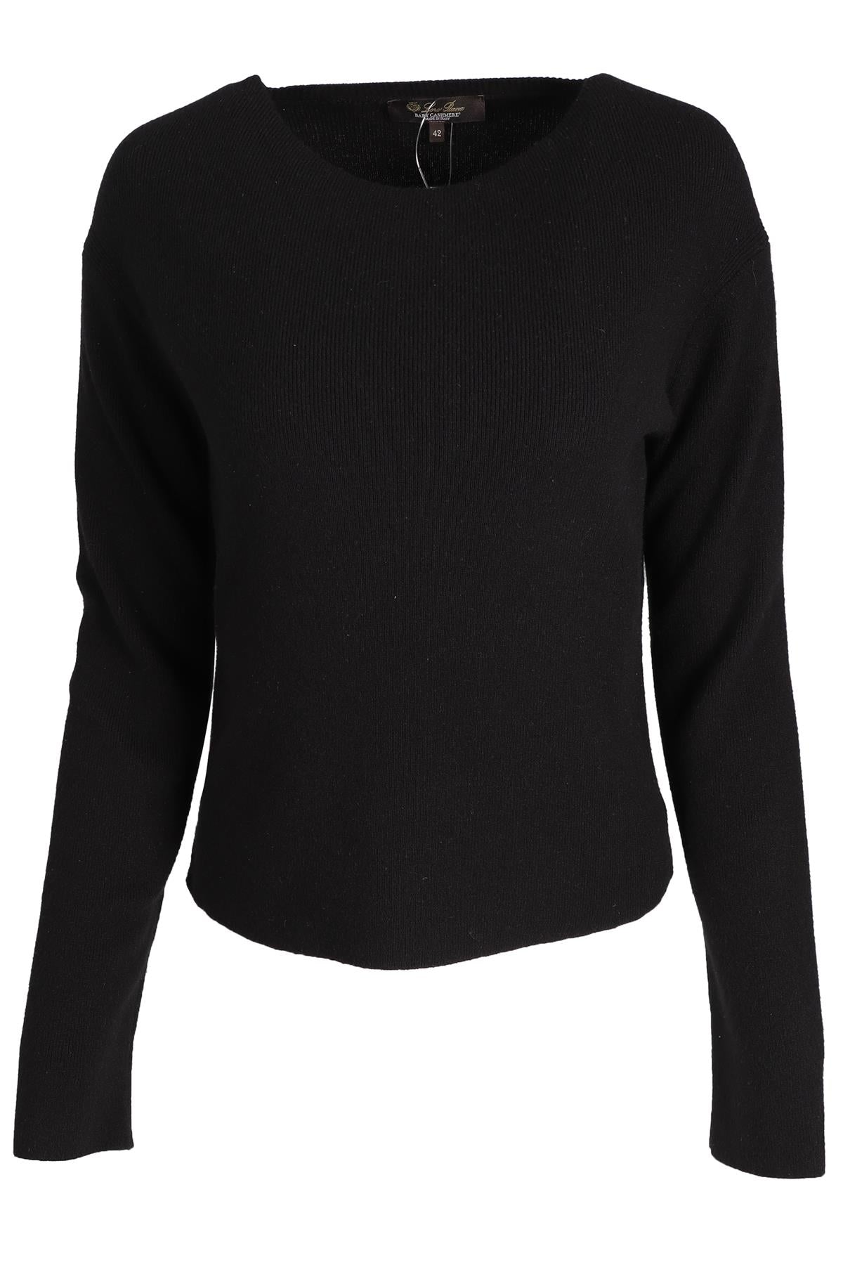 LORO PIANA BLACK CASHMERE SWEATER IT 42 UK 10