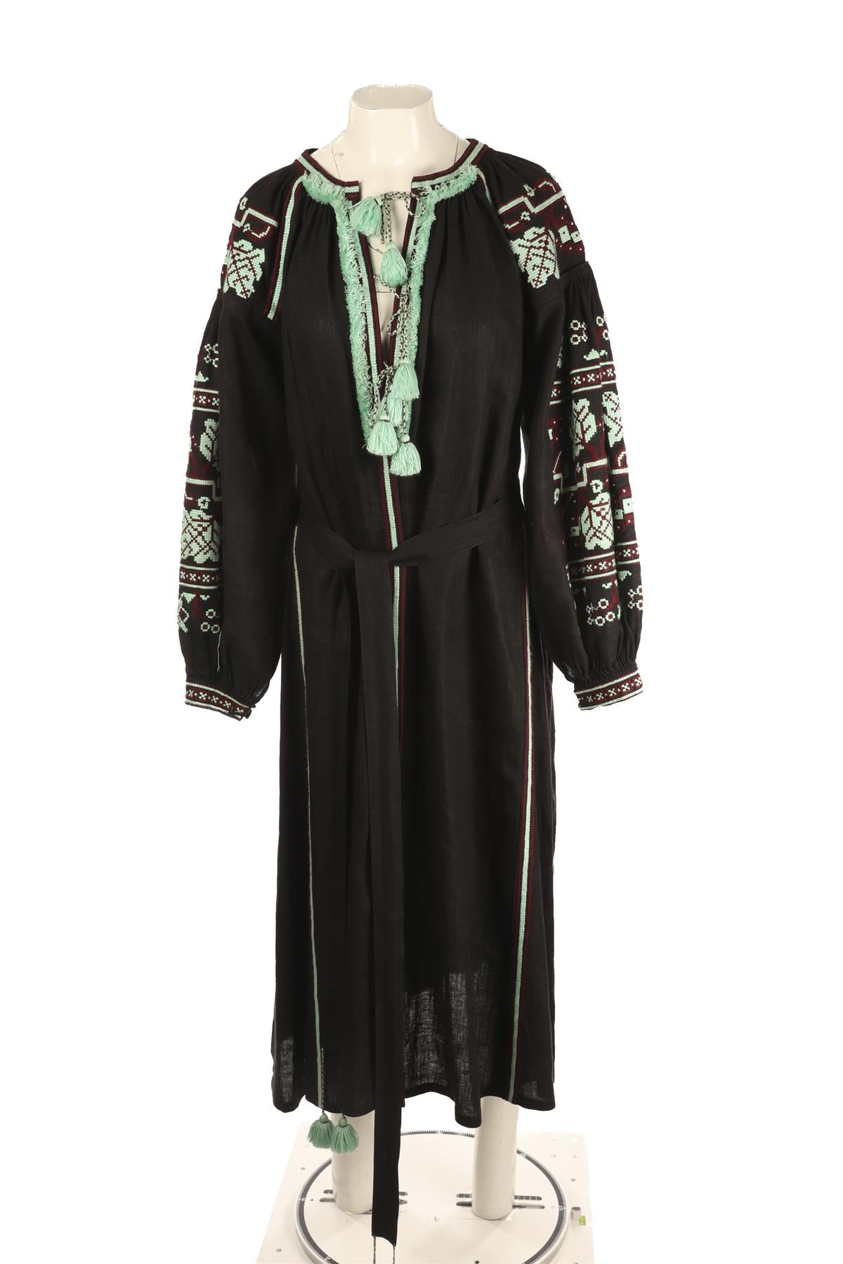 VITA KIN BLACK LINEN MAXI DRESS ONE SIZE
