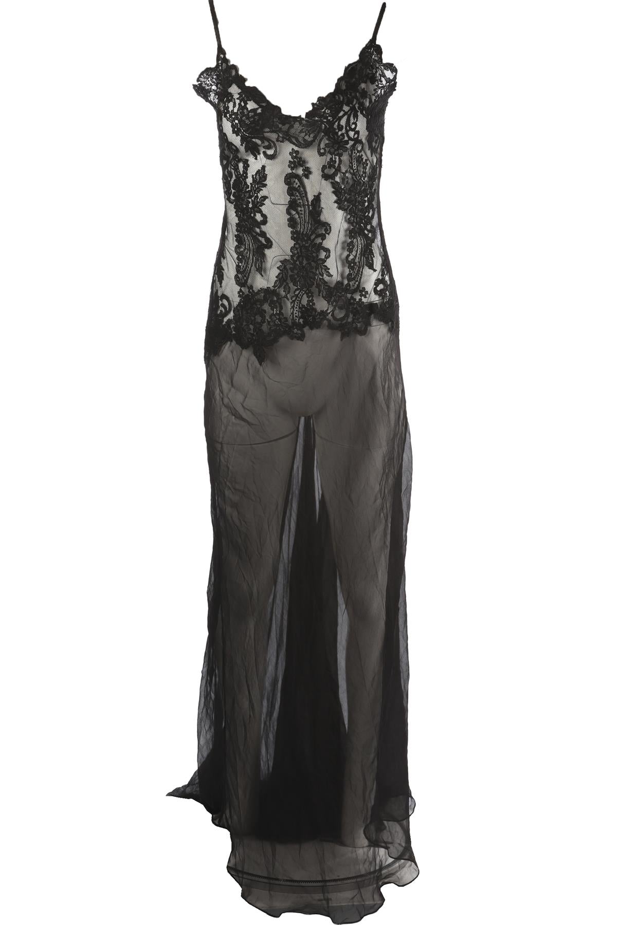 ROSAMOSARIO BLACK LACE MAXI DRESS XS