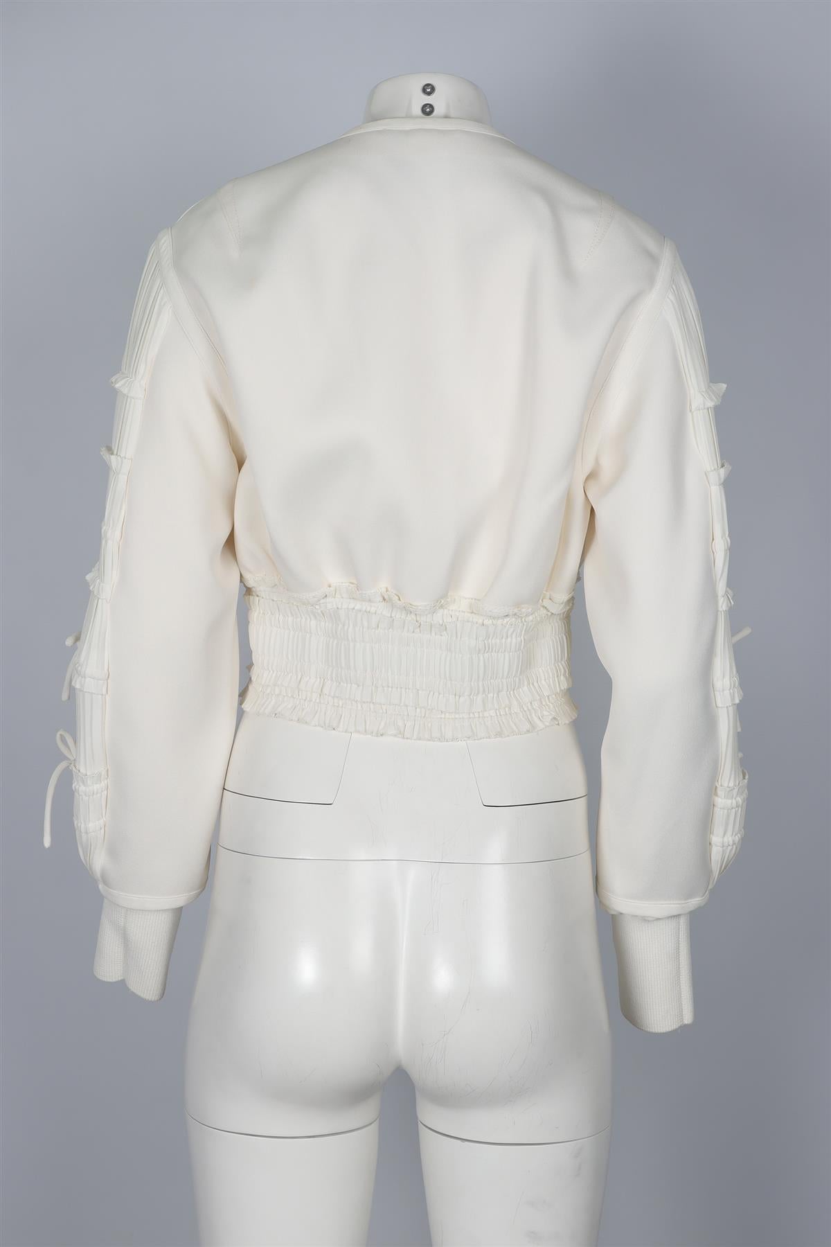 3.1 PHILLIP LIM IVORY CREPE JACKET US 2 UK 6
