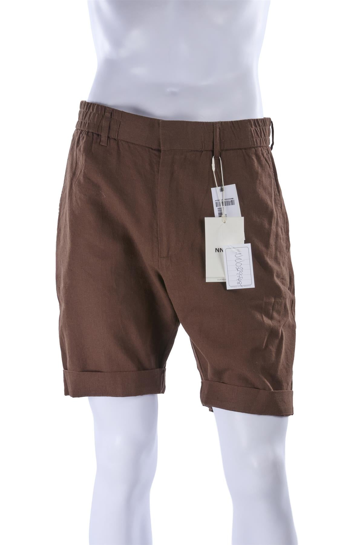 BROWN MEN'S LINEN SHORTS