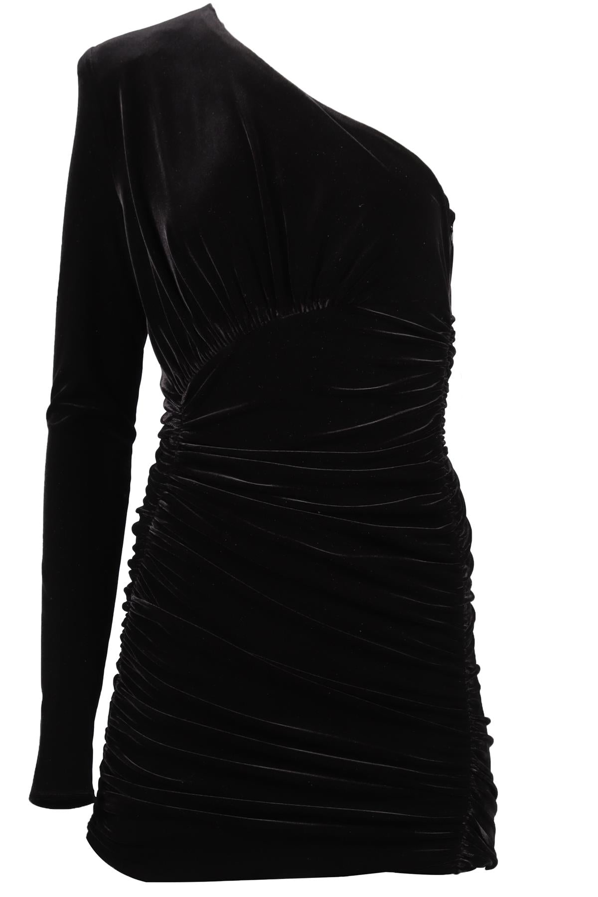 ALEXANDRE VAUTHIER BLACK VELVET MINI DRESS FR 38 UK 10