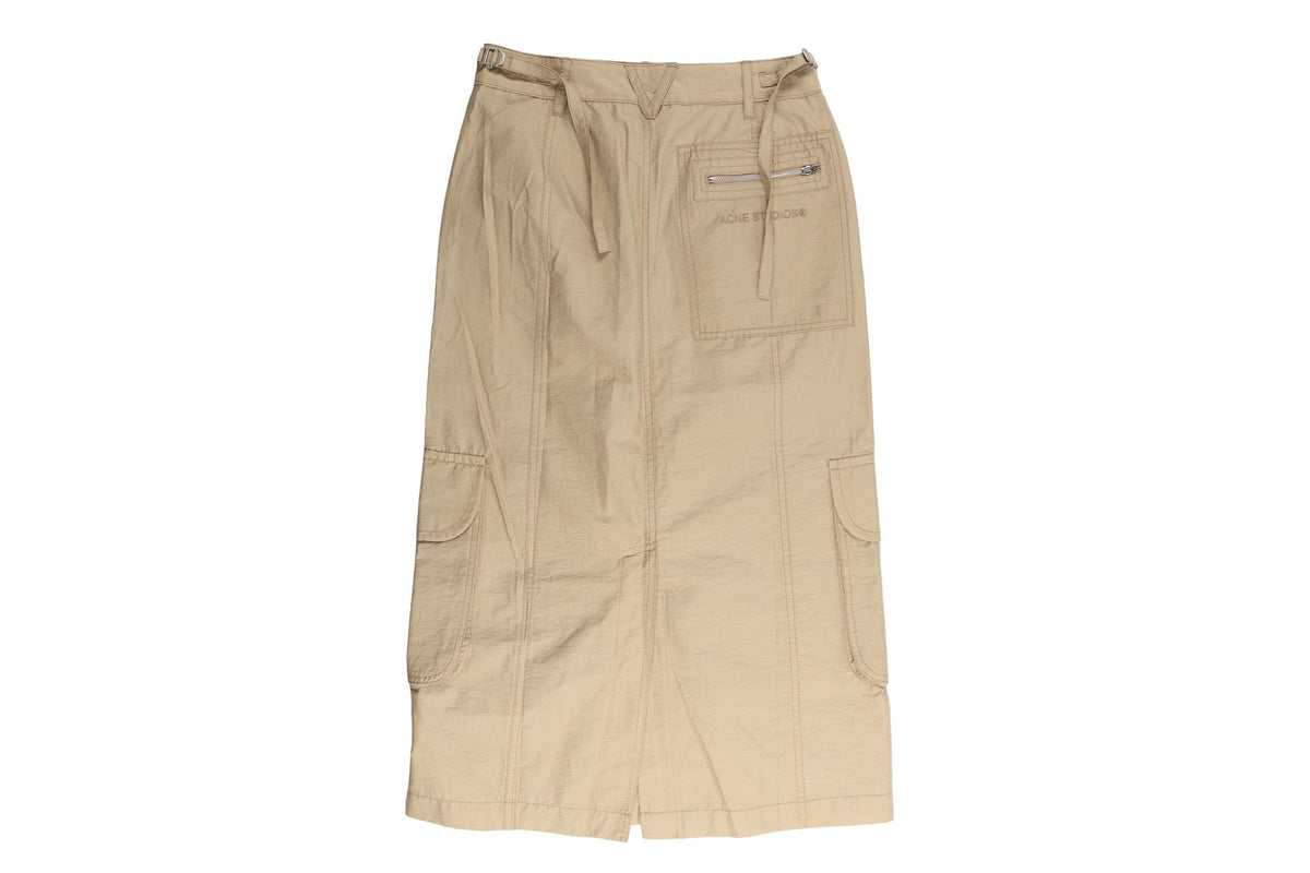 ACNE STUDIOS BEIGE COTTON MIDI SKIRT UK 4