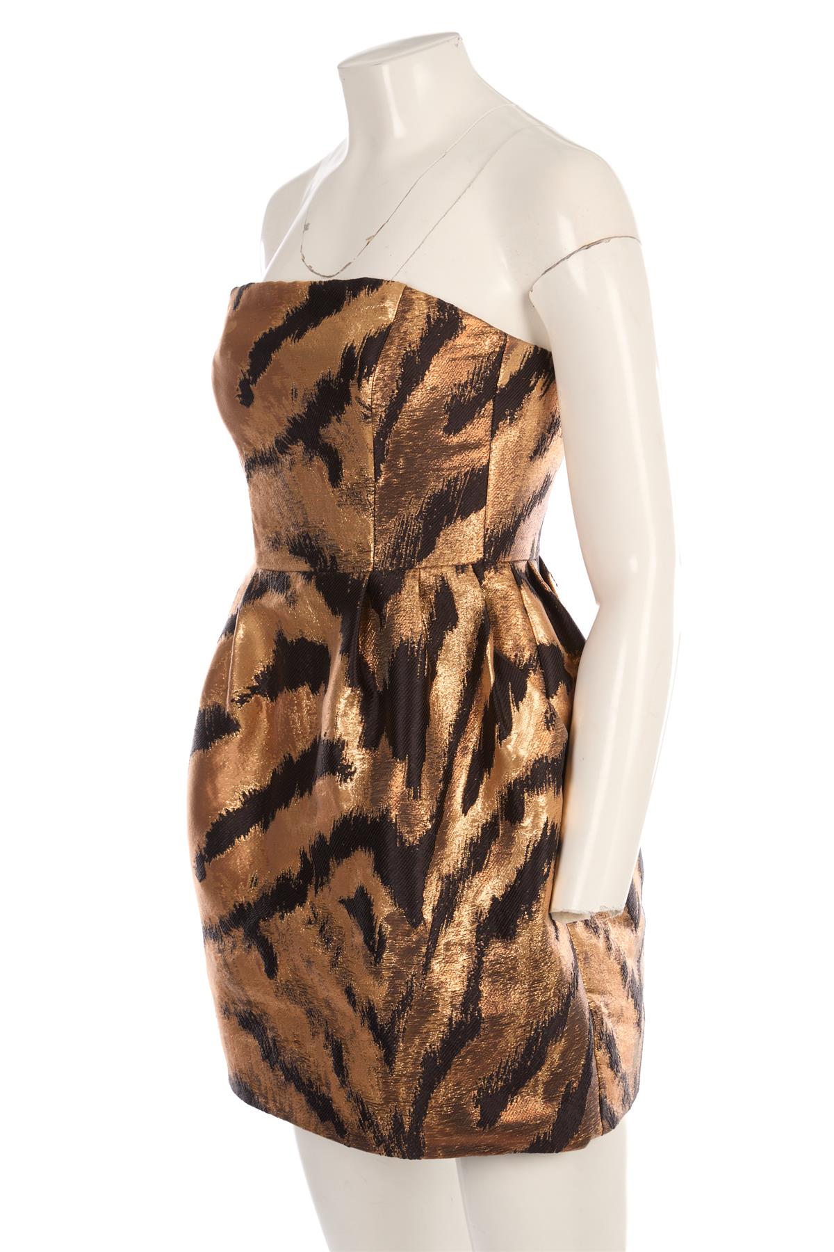 P.A.R.O.S.H GOLD MINI DRESS SMALL
