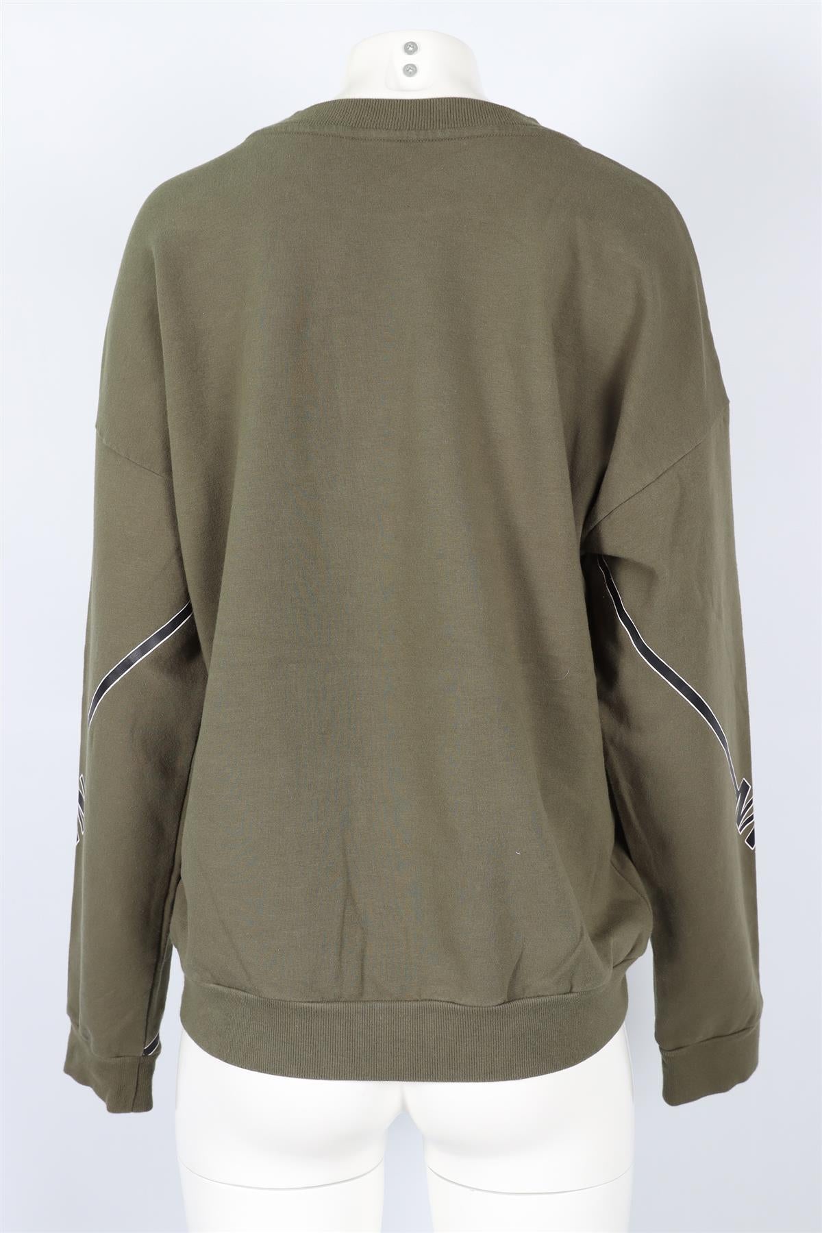 P.E NATION GREEN COTTON BLEND SWEATSHIRT LARGE