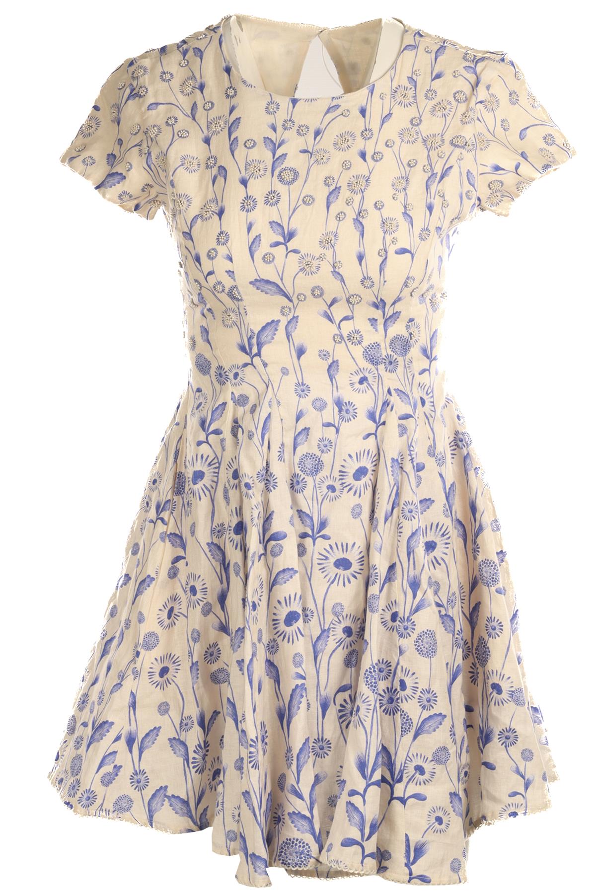 AGUA BY AGUA DE BENDITA MULTI LINEN MINI DRESS XSMALL