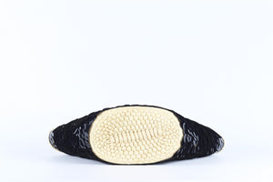 LOEWE + PAULA'S IBIZA BLACK ANAGRAM SMALL SEQUIN AND STRAW SHOULDER BAG