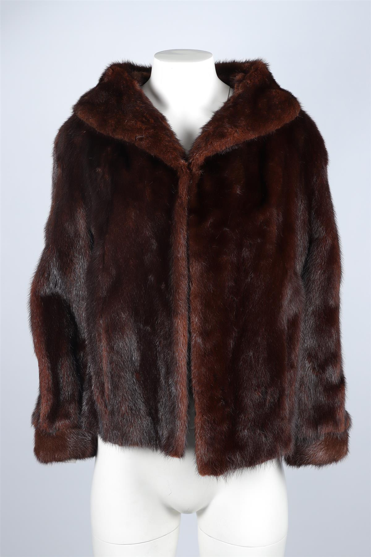 BRAND UNKNOWN BROWN MINK FUR JACKET MEDIUM