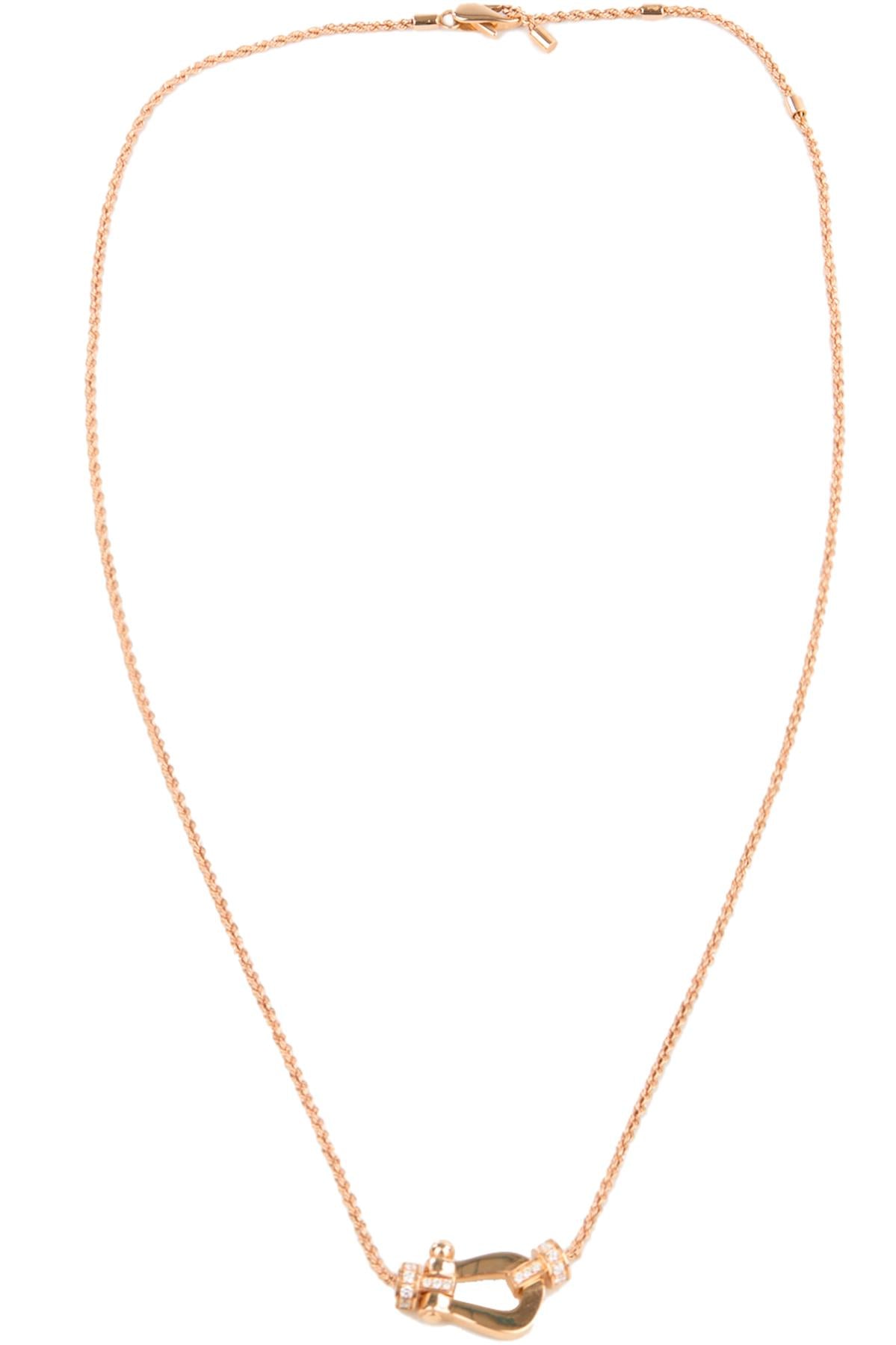 FRED FORCE 10 SMALL 18K ROSE GOLD CHAIN NECKLACE 40-45 CM