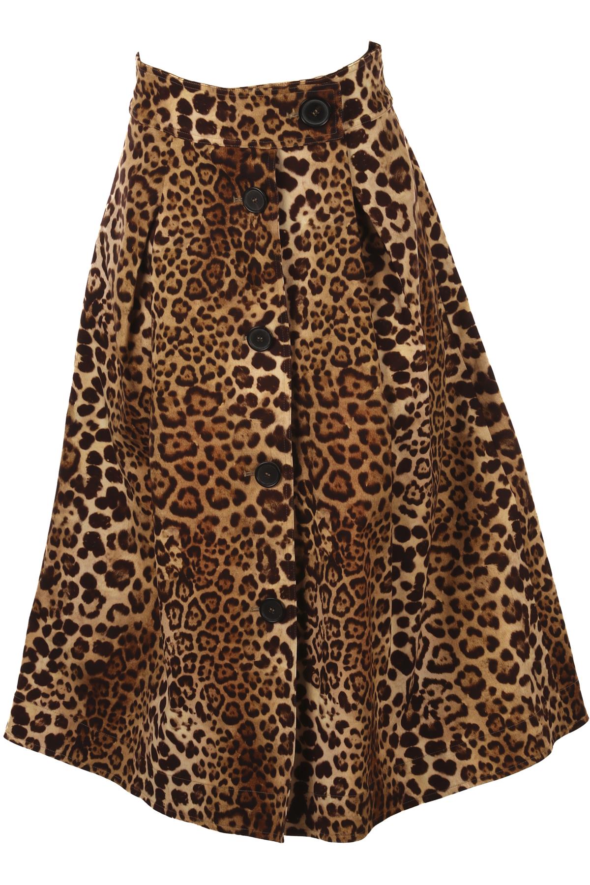 CAROLINA HERRERA BROWN COTTON MIDI SKIRT US 2 UK 6