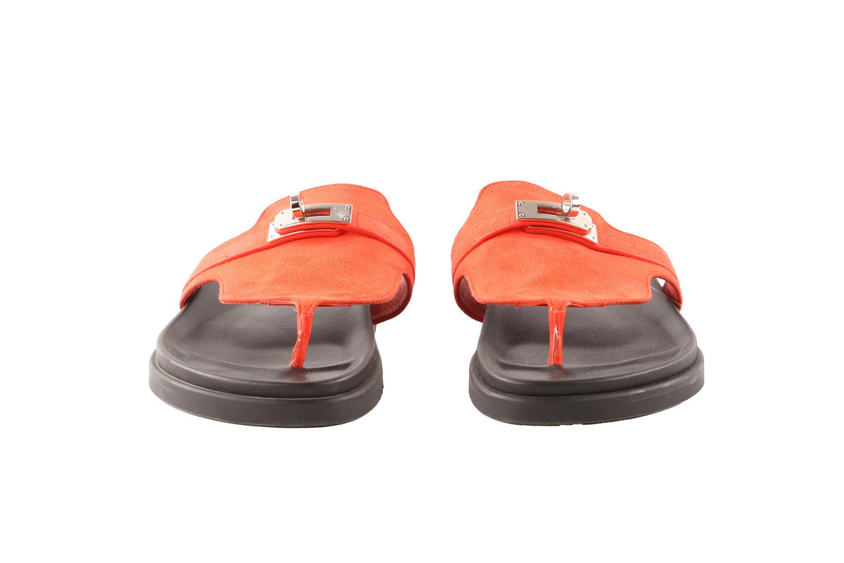 HERMÈS RED EMPIRE SUEDE SANDALS EU 36 UK 3 US 6