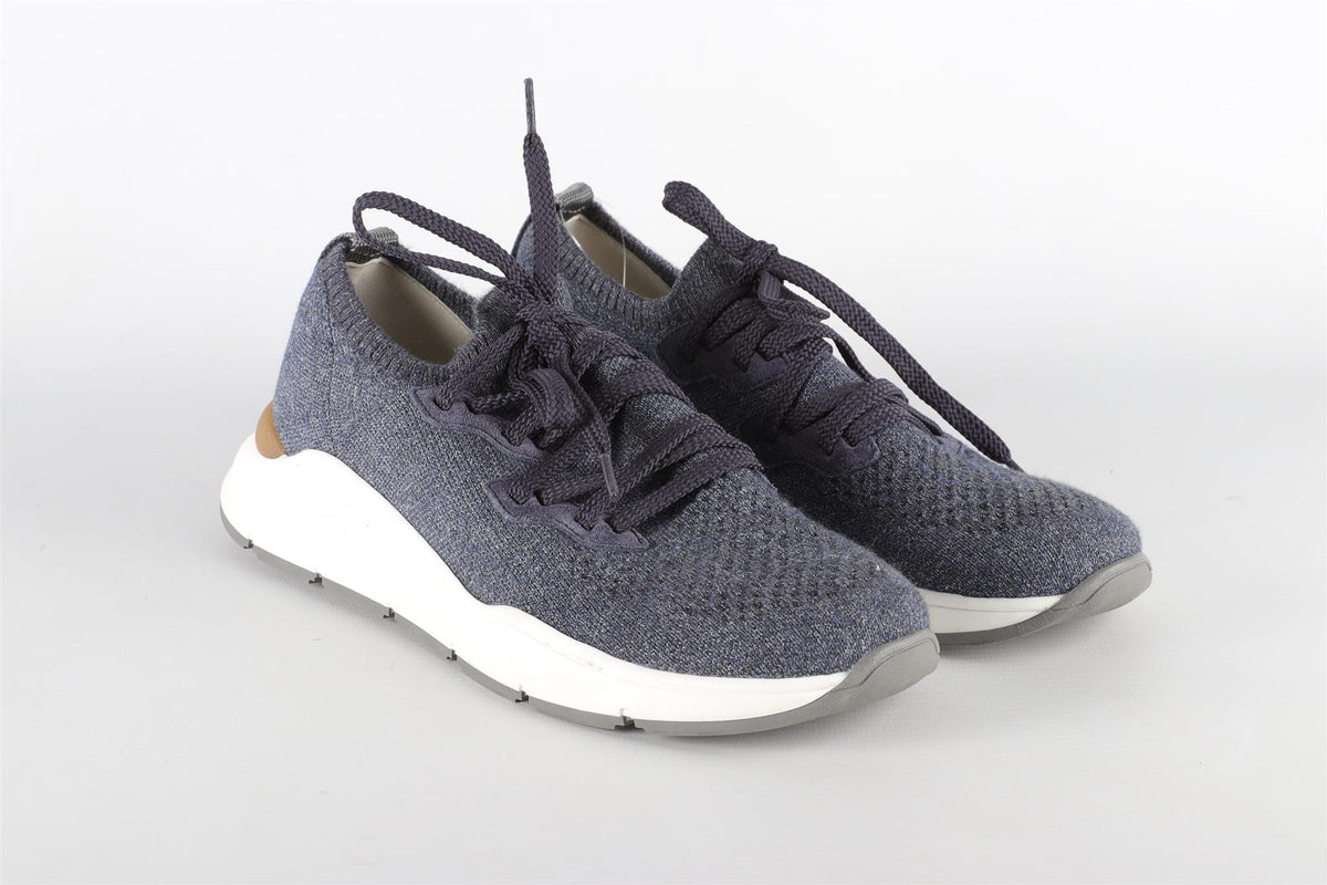 BRUNELLO CUCINELLI NAVY KIDS BOYS SNEAKERS EU 35 UK 2.5 US 3.5