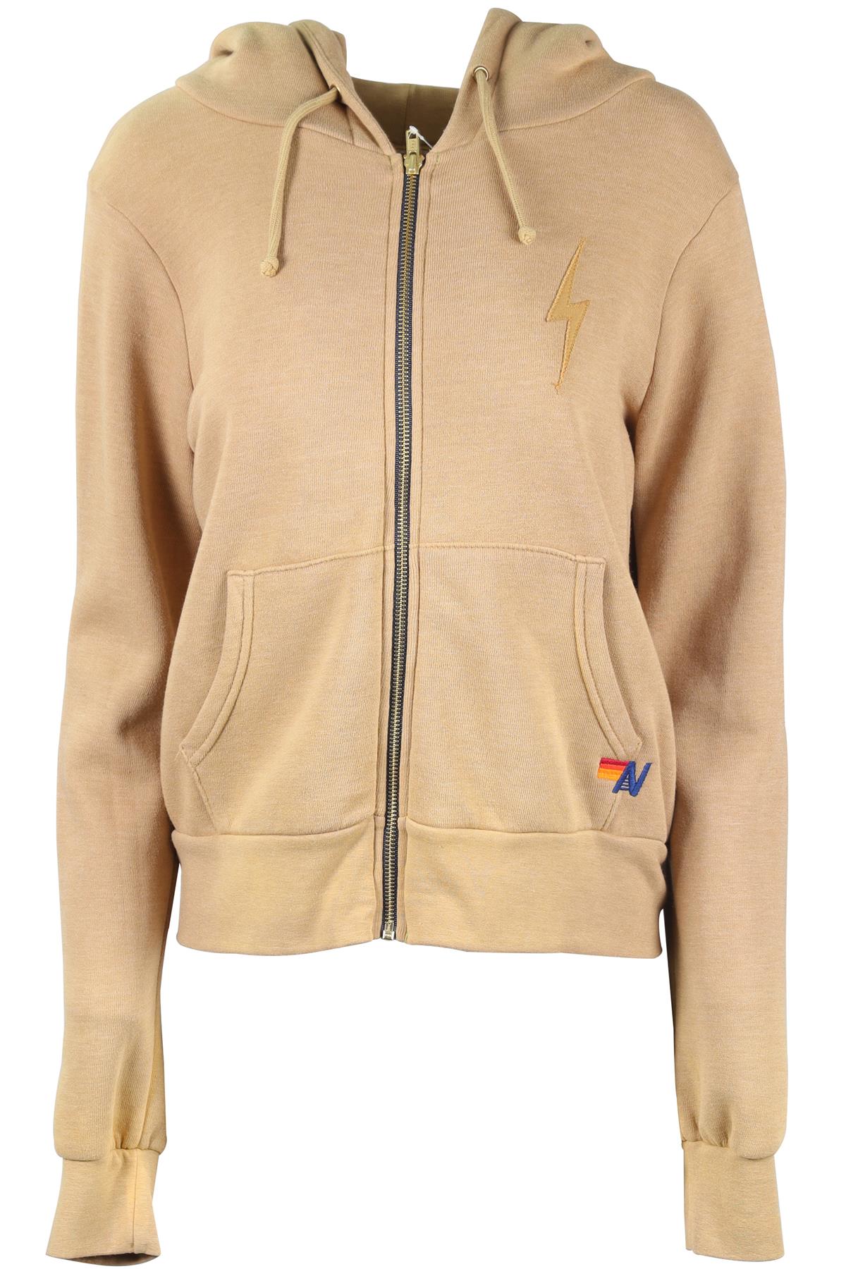 AVIATOR NATION TAN COTTON HOODIE XSMALL