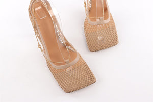 BOTTEGA VENETA BEIGE MESH PUMPS EU 40 UK 7 US 10