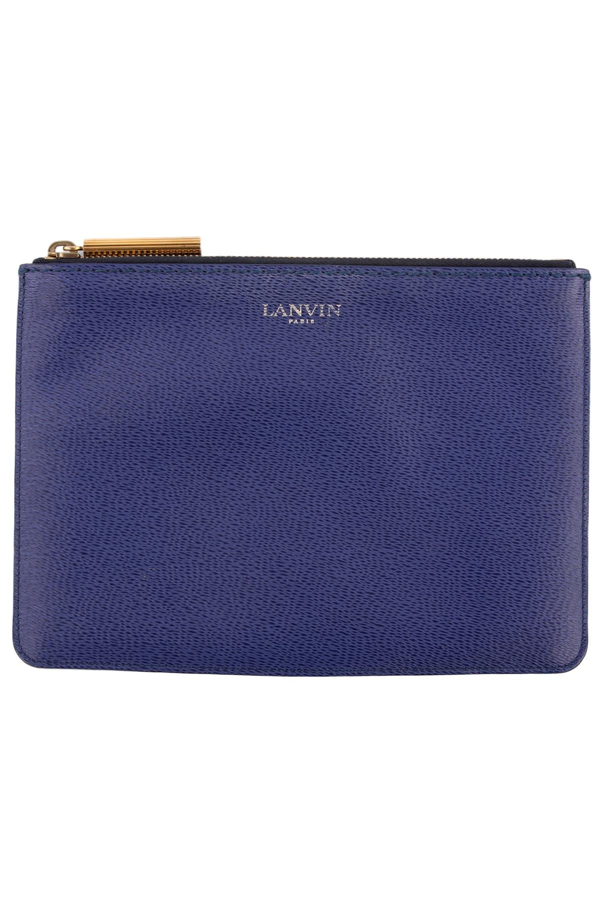 LANVIN BLUE LEATHER CLUTCH