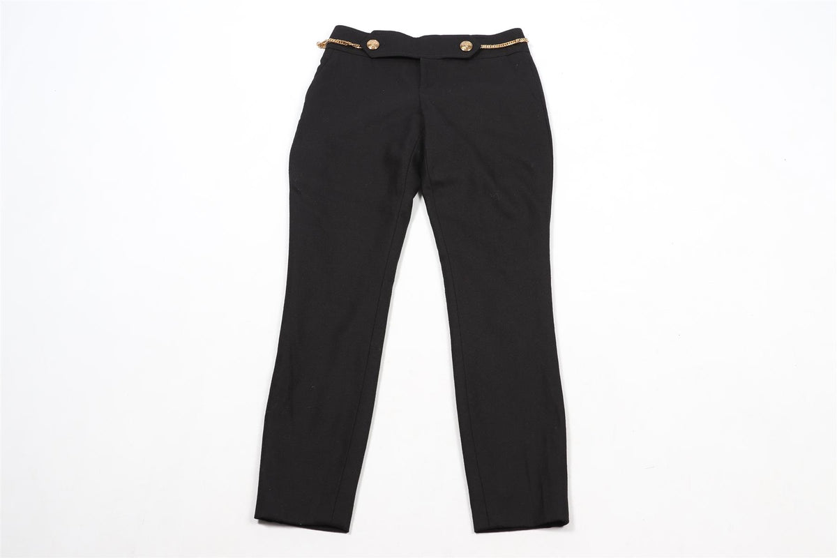 GUCCI BLACK VINTAGE WOOL BLEND SKINNY PANTS IT 38 UK 6